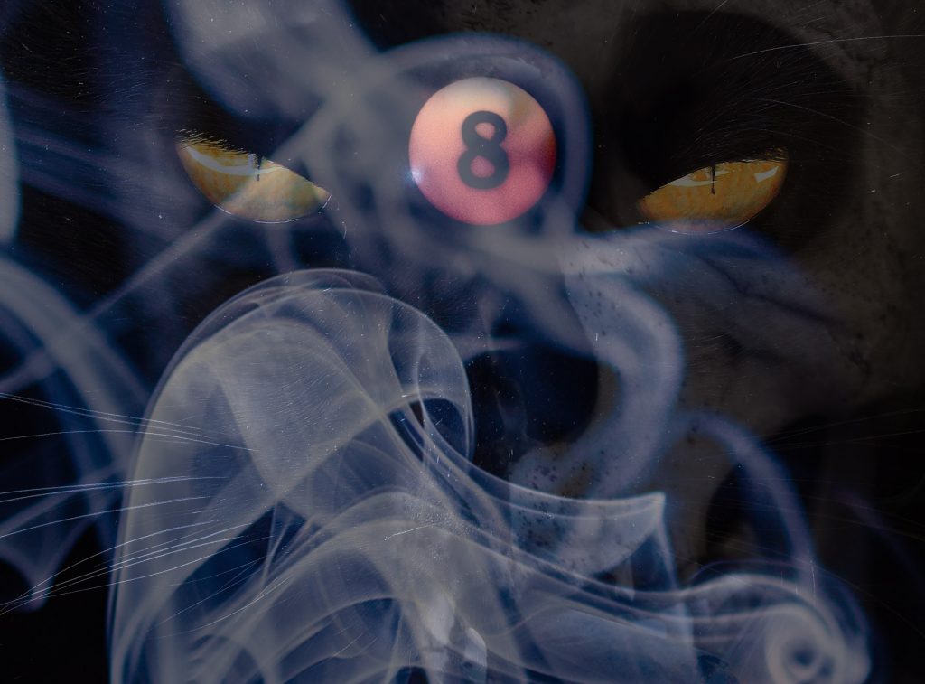 Smoke, Skull, Cat eyes, 8 ball Voodoo Chili Image